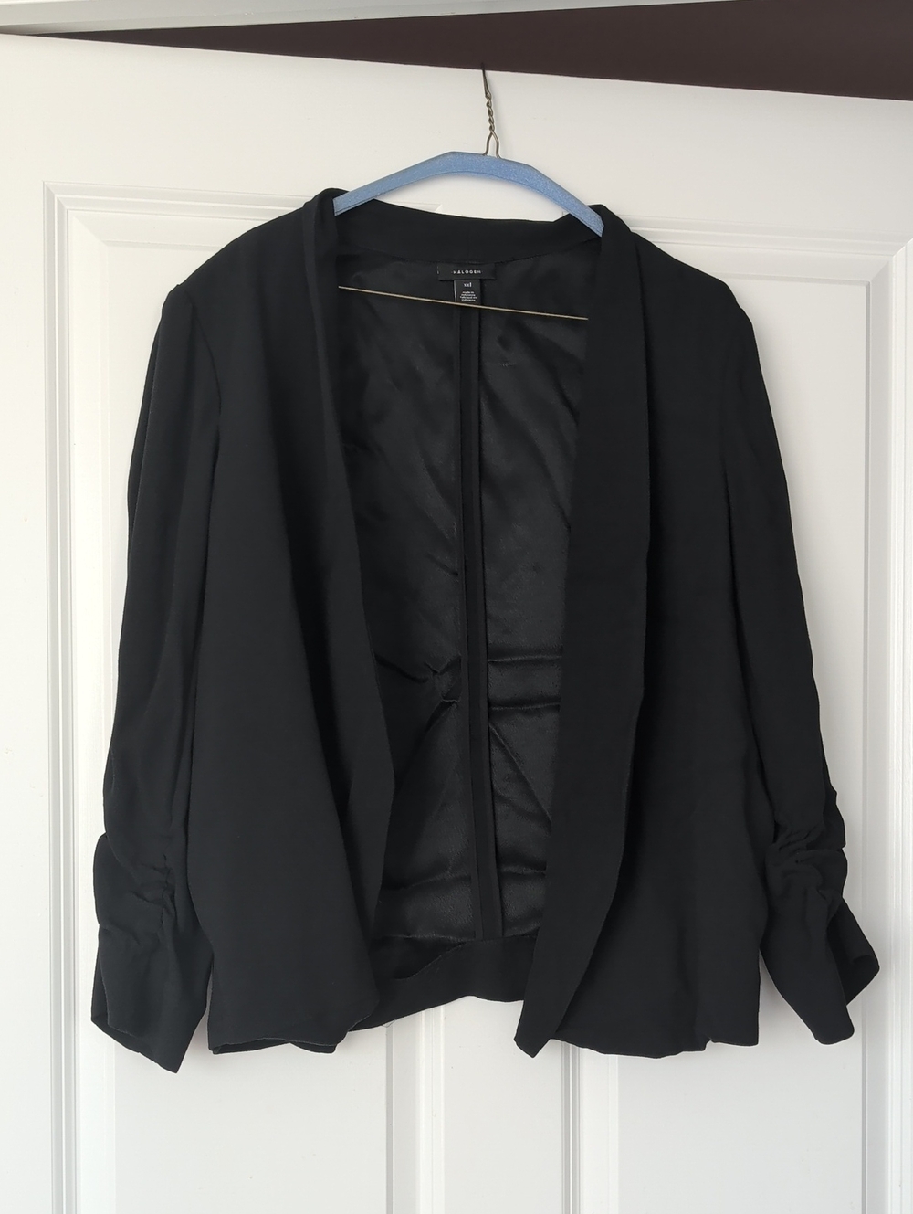 Halogen Black Draped Open-Front Blazer